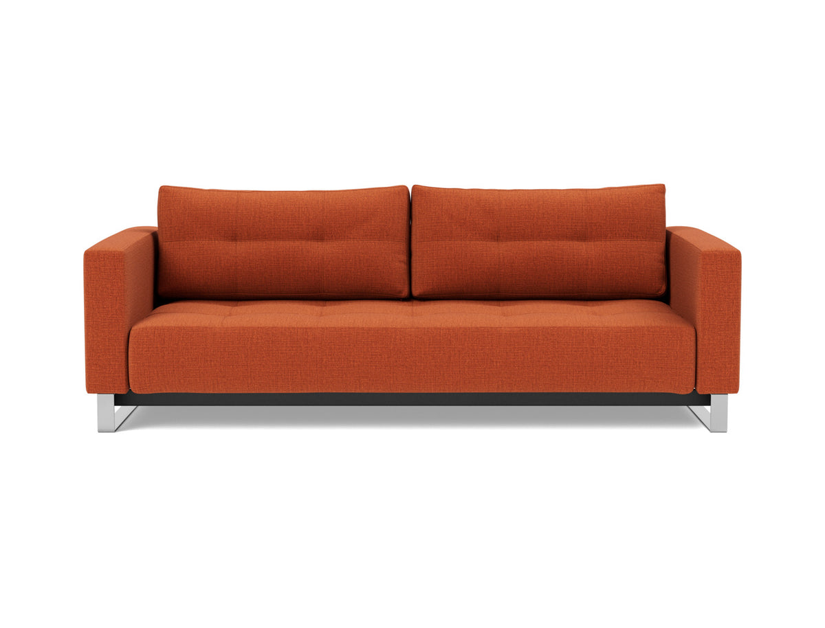 Innovation Living Cassius D.E.L. Queen Sofa Bed in Esina Rust Orange (412), front view