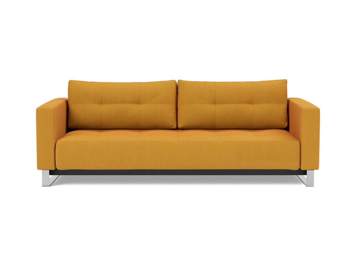 Innovation Living Cassius D.E.L. Queen Sofa Bed in Elegance Burned Curry (507), front view