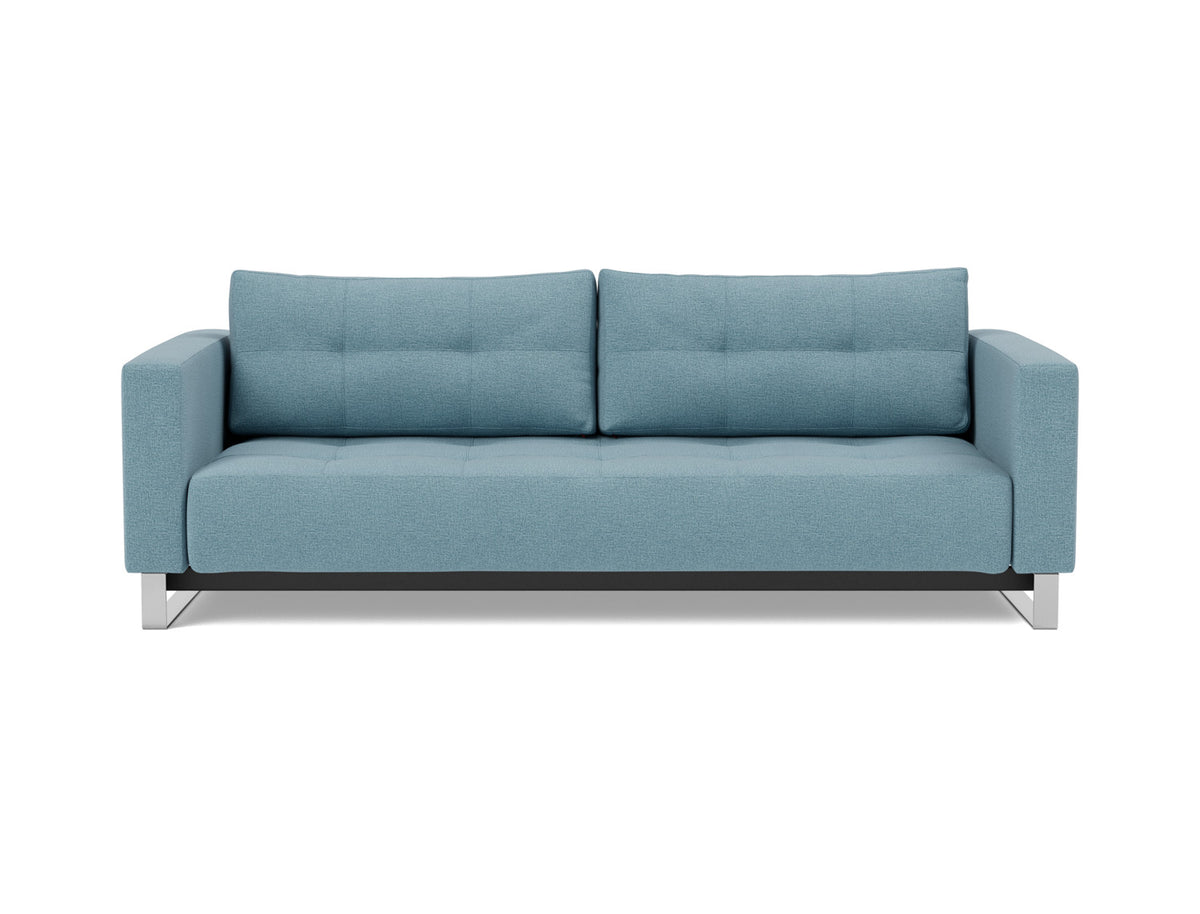 Innovation Living Cassius D.E.L. Queen Sofa Bed in Mixed Dance Light Blue (525), front view