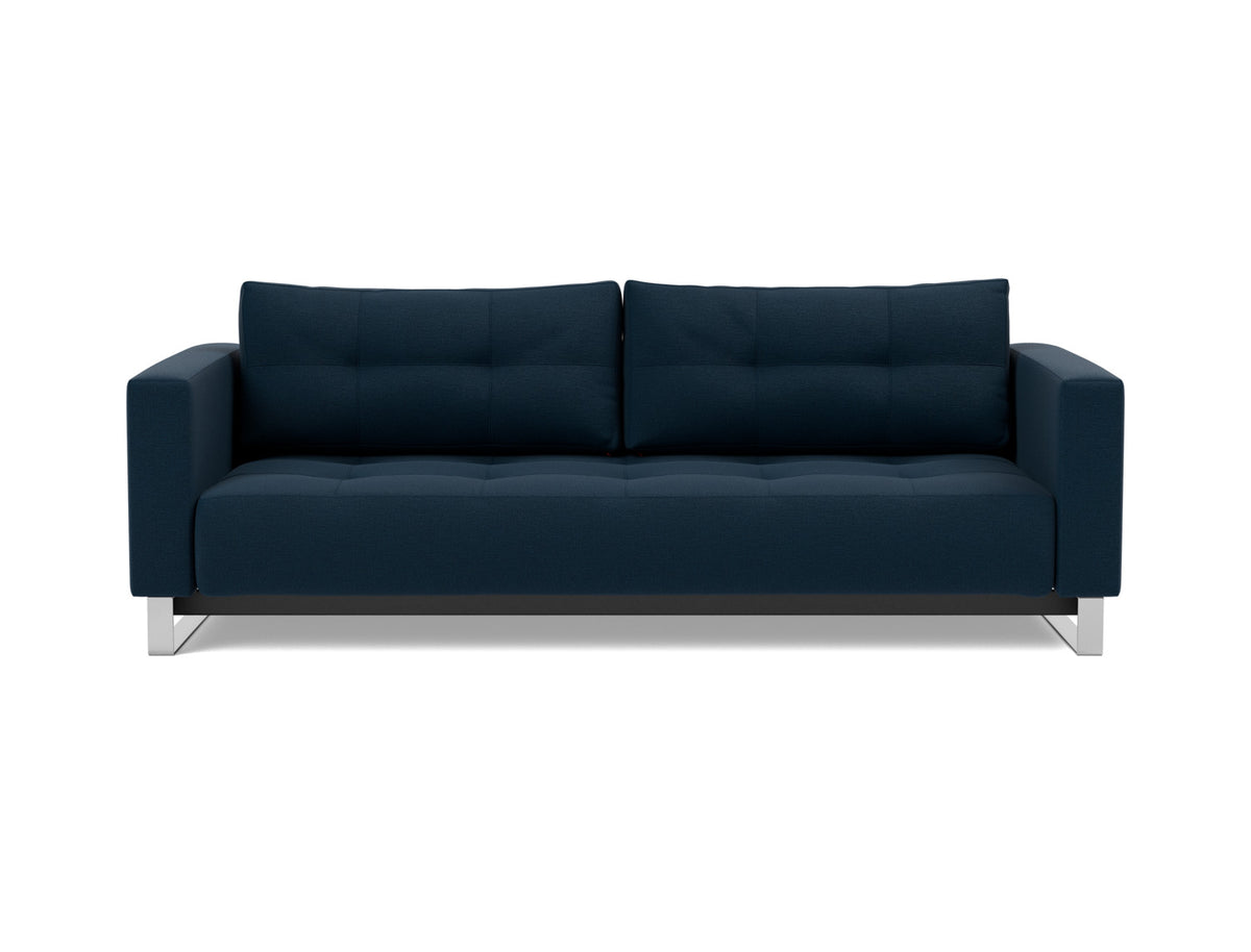 Innovation Living Cassius D.E.L. Queen Sofa Bed in Mixed Dance Blue (528), front view