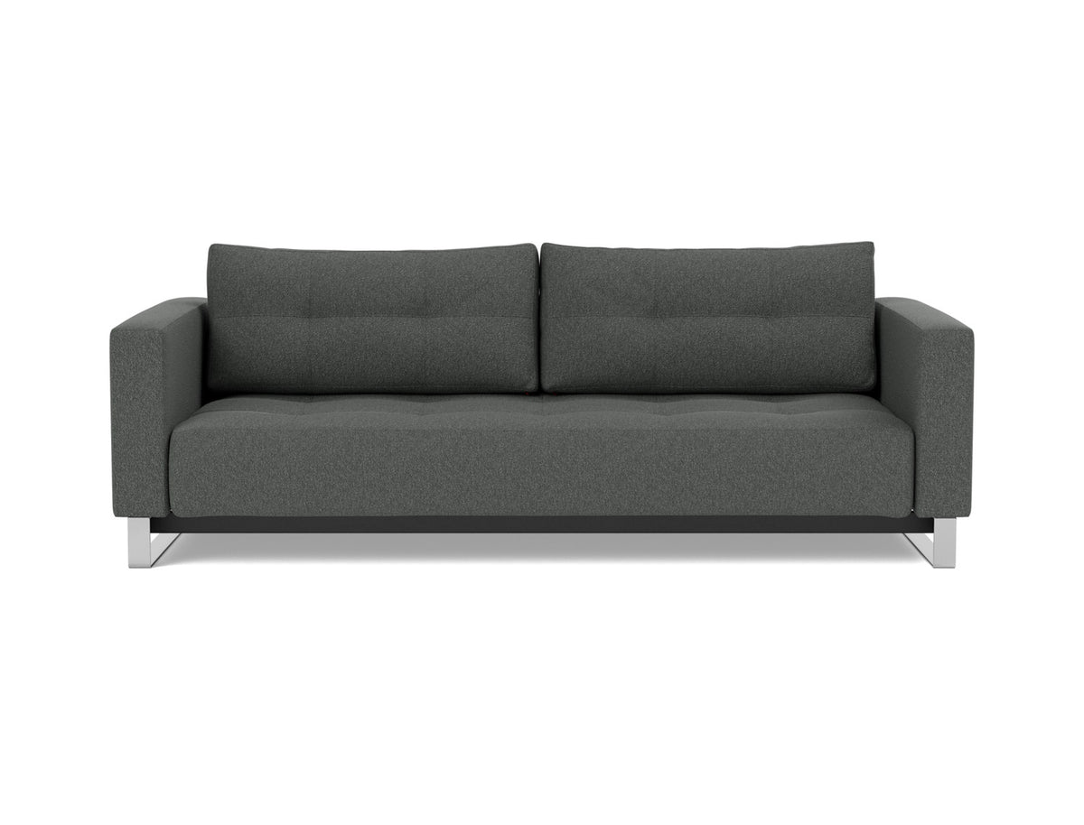 Innovation Living Cassius D.E.L. Queen Sofa Bed in Bouclé Charcoal (529), front view
