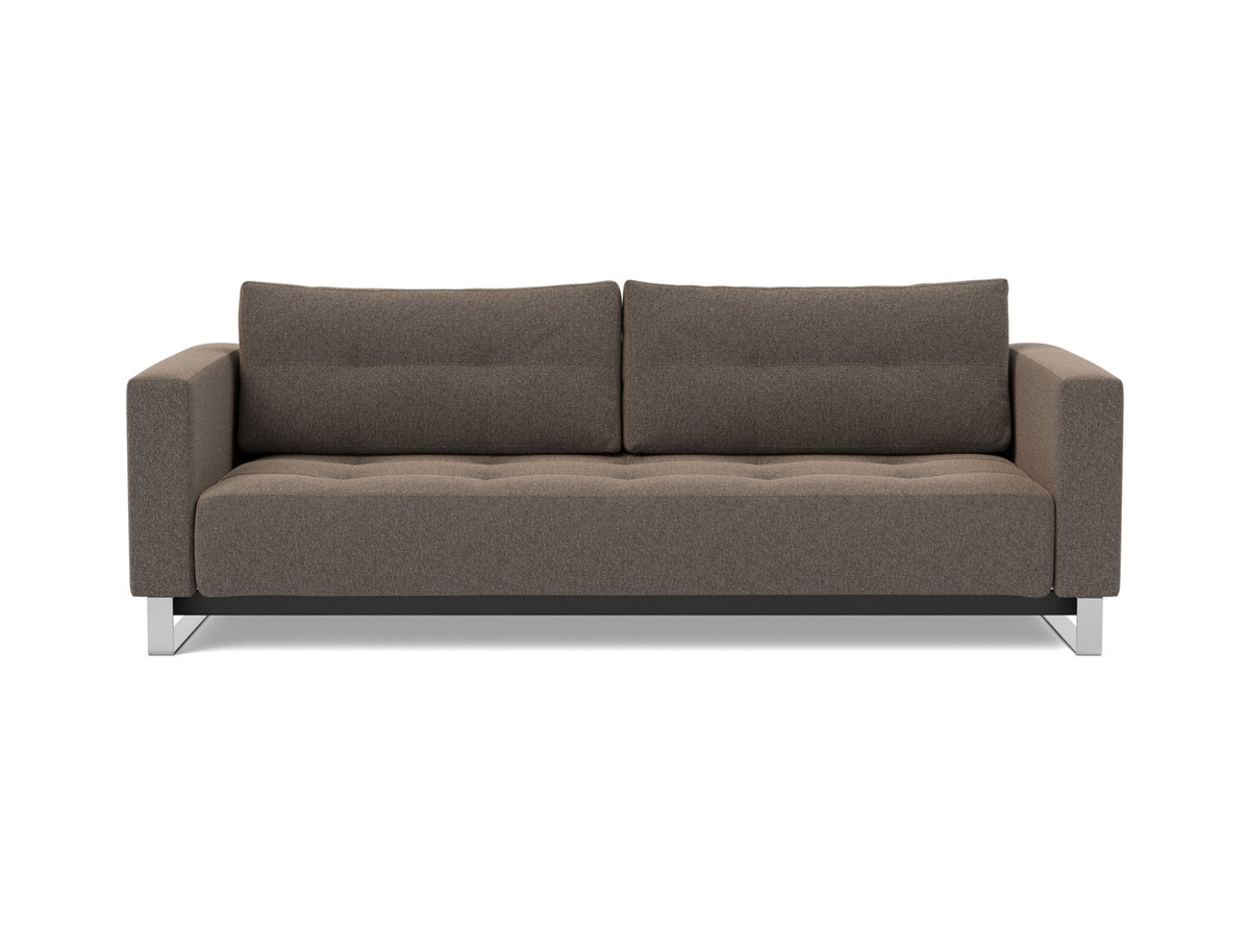 Innovation Living Cassius D.E.L. Queen Sofa Bed in Bouclé Taupe (530), front view