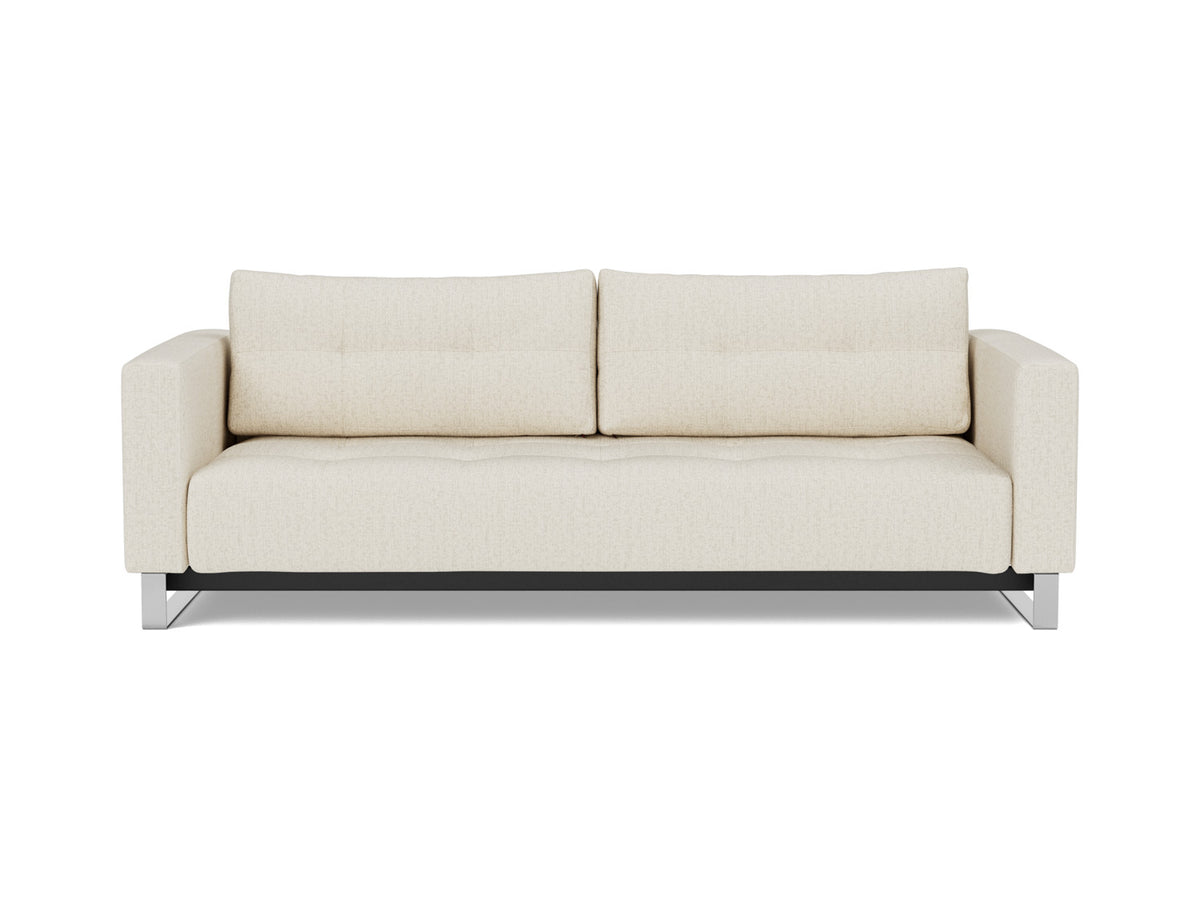 Innovation Living Cassius D.E.L. Queen Sofa Bed in Bouclé Off White (531), front view