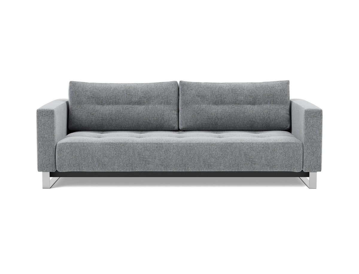 Innovation Living Cassius D.E.L. Queen Sofa Bed in Twist Granite (565), front view