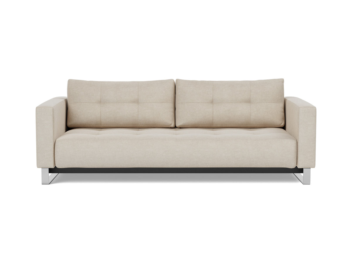 Innovation Living Cassius D.E.L. Queen Sofa Bed in Phobos Latte (586), front view