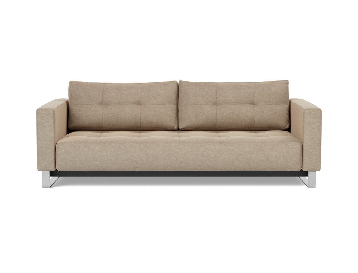 Innovation Living Cassius D.E.L. Queen Sofa Bed in Phobos Mocha (587), front view