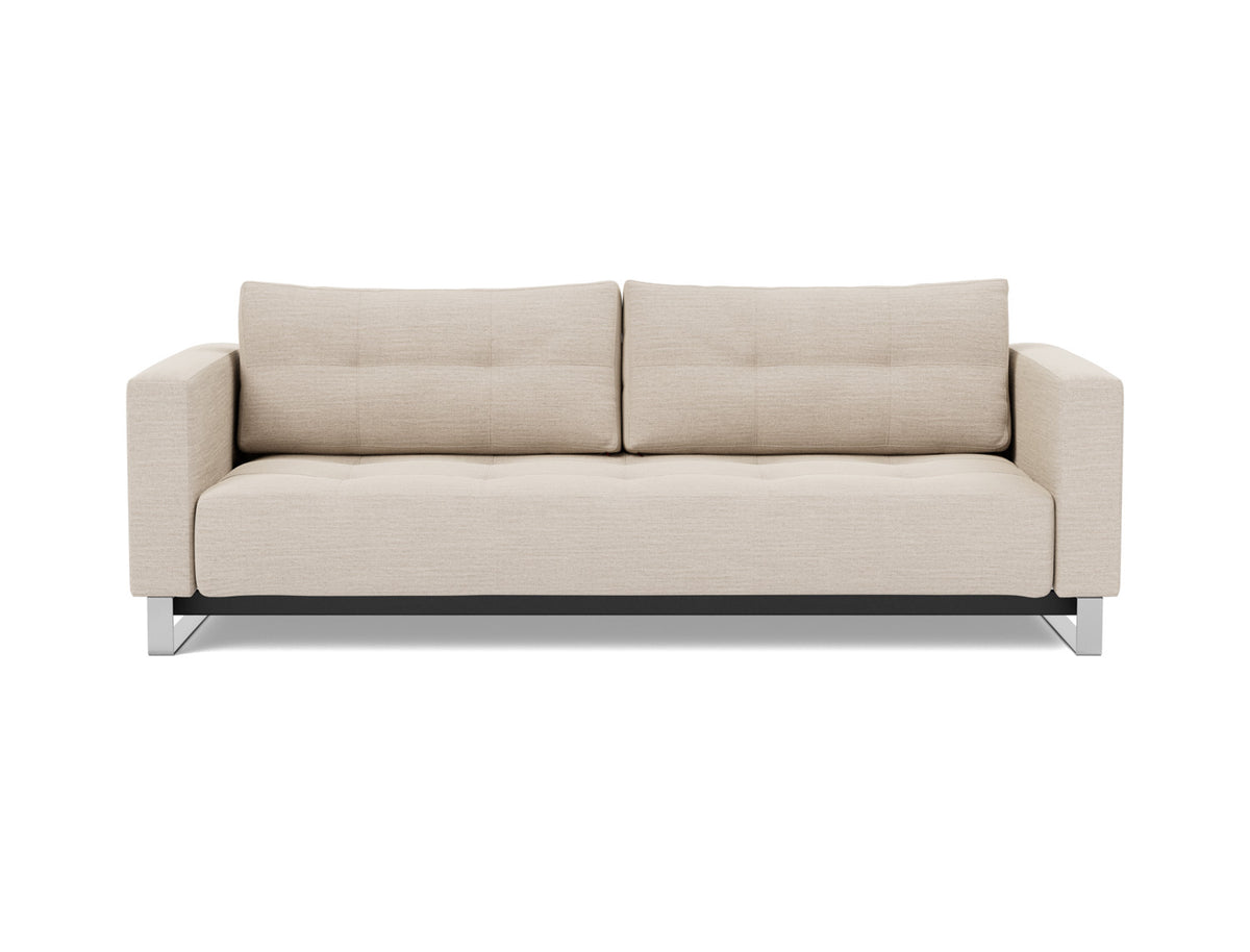 Innovation Living Cassius D.E.L. Queen Sofa Bed in Blida Sand Grey (612), front view