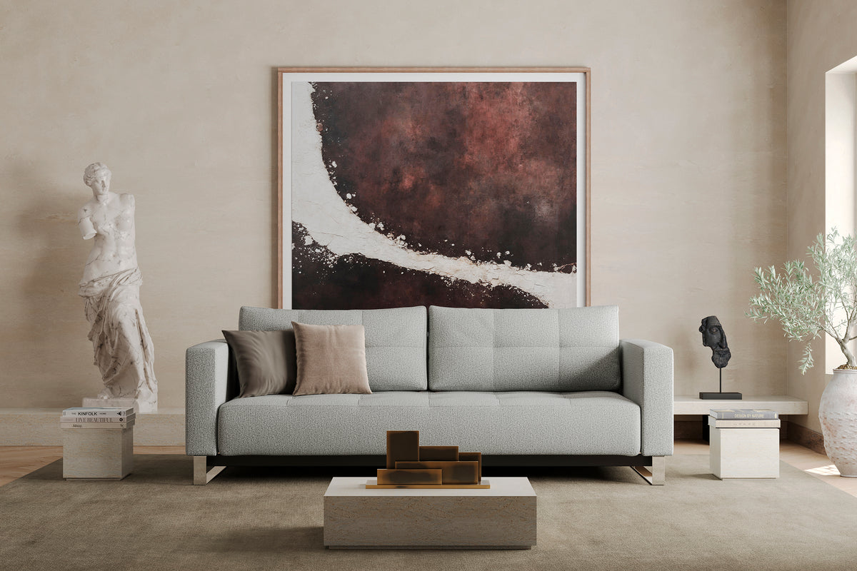 Innovation Living Cassius D.E.L. Queen Sofa Bed in a furnished room, Melange Grey fabric – view 1