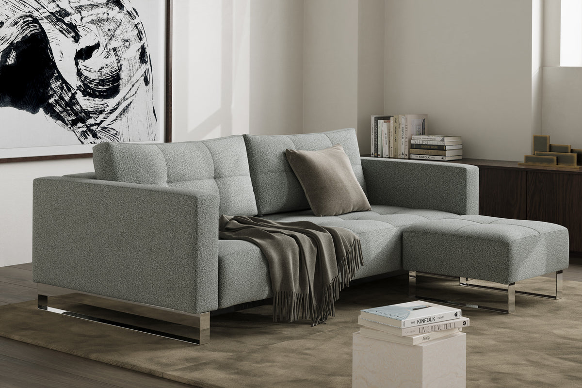 Innovation Living Cassius D.E.L. Queen Sofa Bed in a furnished room, Melange Grey fabric – view 8