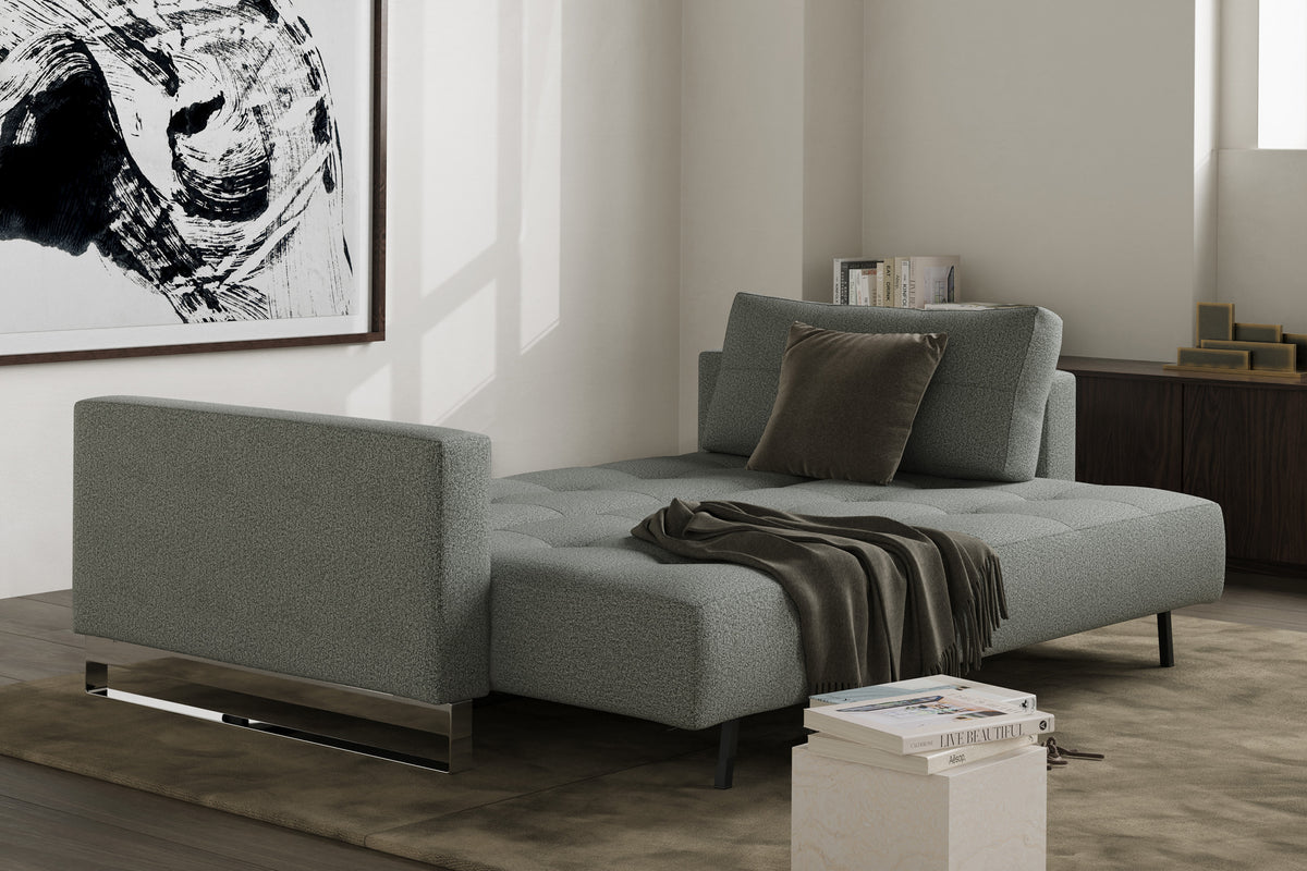 Innovation Living Cassius D.E.L. Queen Sofa Bed in a furnished room, Melange Grey fabric – view 9