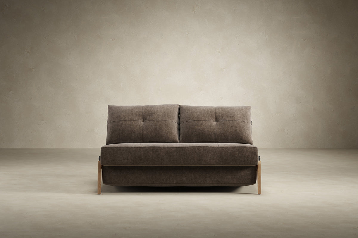 Innovation Living Cubed Full Sofa Bed with Lacquered Oak Legs product photo, Esina Cedar Brown – view 1