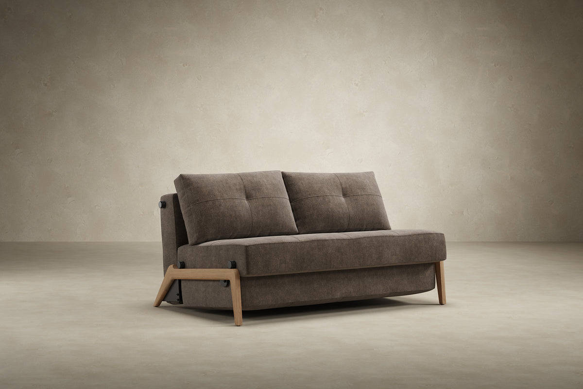 Innovation Living Cubed Full Sofa Bed with Lacquered Oak Legs product photo, Esina Cedar Brown – view 2