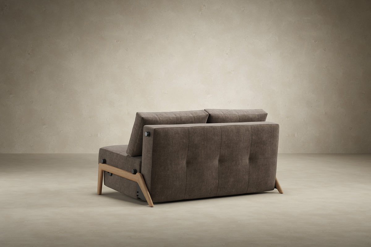 Innovation Living Cubed Full Sofa Bed with Lacquered Oak Legs product photo, Esina Cedar Brown – view 3