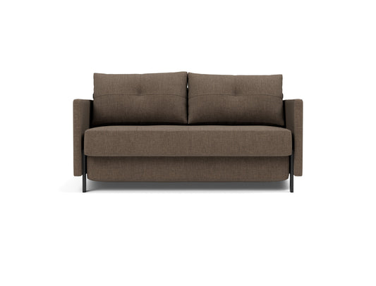 Innovation Living Cubed Full Sofa Bed with Slim Arms in Esina Cedar Brown (411), front view
