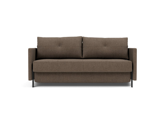Innovation Living Cubed Queen Sofa Bed with Slim Arms in Esina Cedar Brown (411), front view