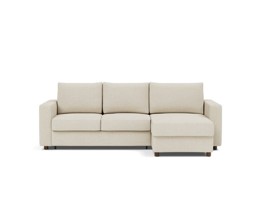 Innovation Living Neah Full Sofa Bed with Chaise with Standard Arms in Halifax Shell (365), front view