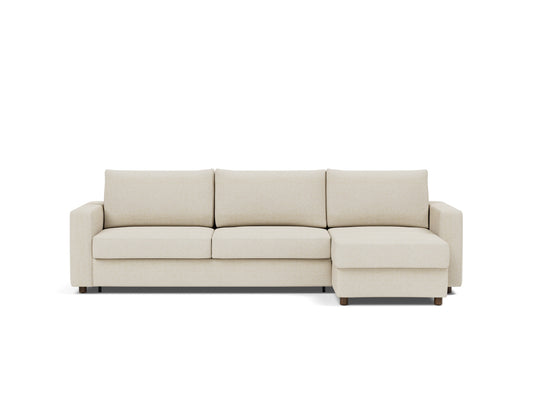 Innovation Living Neah King Sofa Bed with Chaise with Standard Arms in Halifax Shell (365), front view