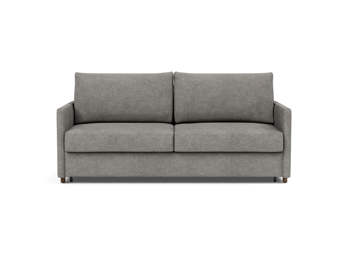 Innovation Living Neah King Sofa Bed with Slim Arms in Avella Warm Grey (282), front view