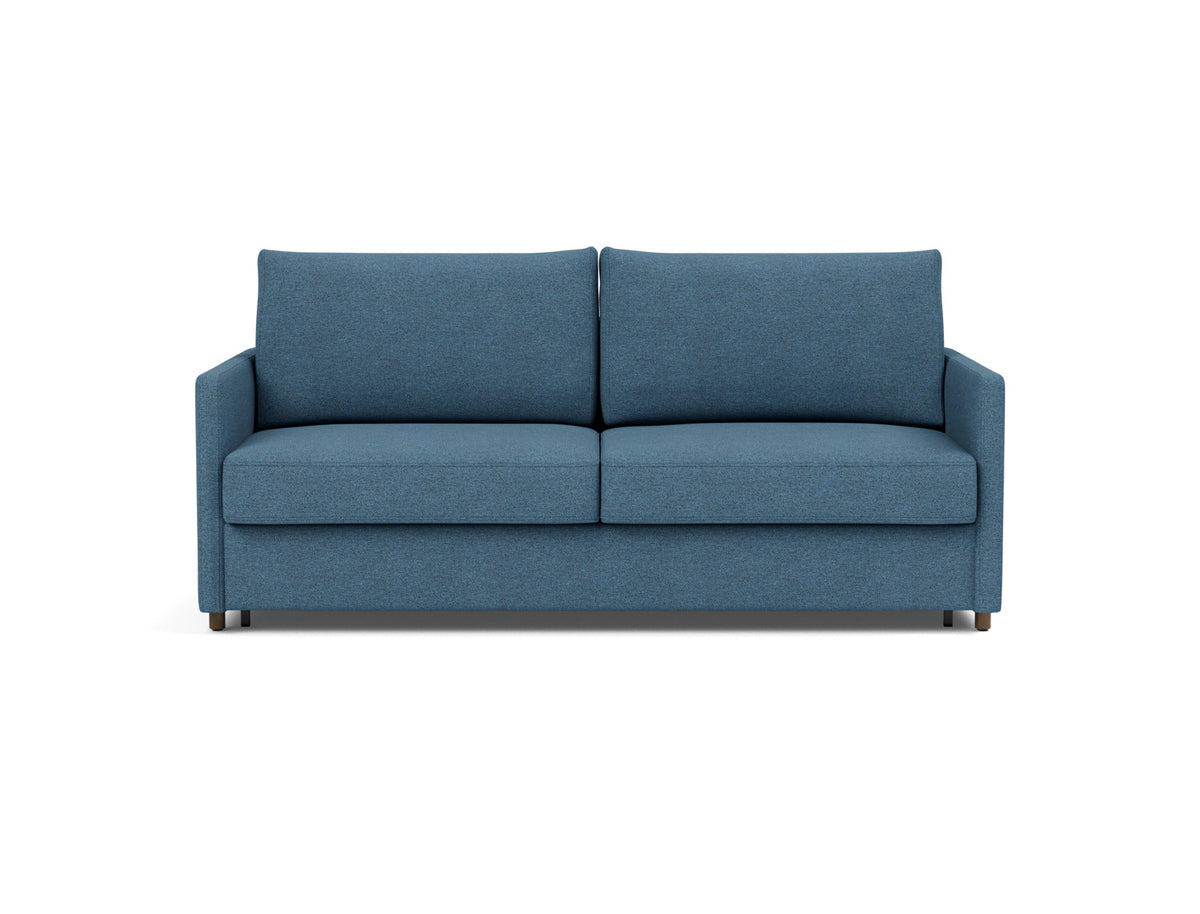 Innovation Living Neah King Sofa Bed with Slim Arms in Weda Blue (302), front view