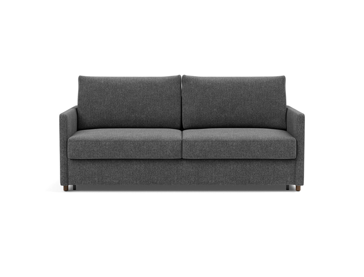 Innovation Living Neah King Sofa Bed with Slim Arms in Taura Deep Grey (350), front view