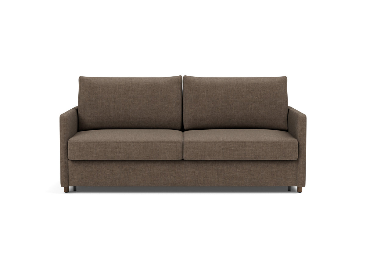 Innovation Living Neah King Sofa Bed with Slim Arms in Esina Cedar Brown (411), front view