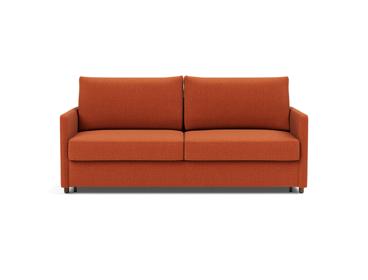 Innovation Living Neah King Sofa Bed with Slim Arms in Esina Rust Orange (412), front view