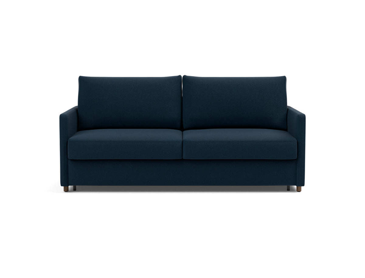 Innovation Living Neah King Sofa Bed with Slim Arms in Mixed Dance Blue (528), front view