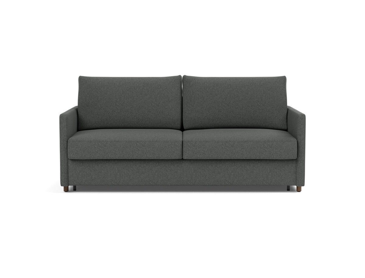 Innovation Living Neah King Sofa Bed with Slim Arms in Bouclé Charcoal (529), front view