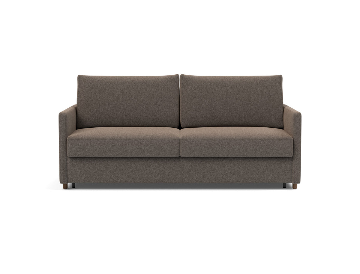 Innovation Living Neah King Sofa Bed with Slim Arms in Bouclé Taupe (530), front view