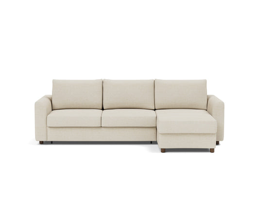 Innovation Living Neah Queen Sofa Bed with Chaise with Curved Arms in Halifax Shell (365), front view