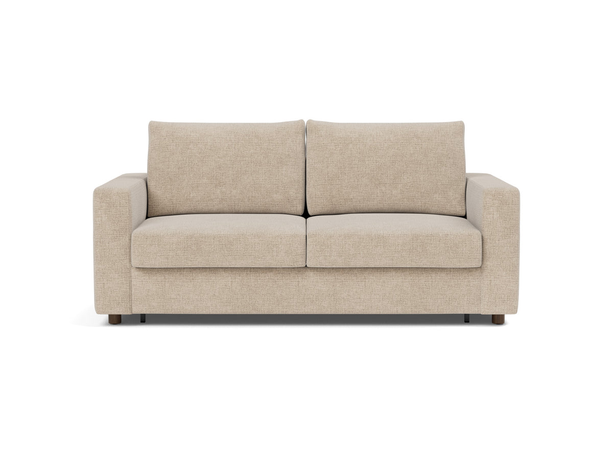 Innovation Living Neah Queen Sofa Bed with Standard Arms in Adario Taupe (257), front view