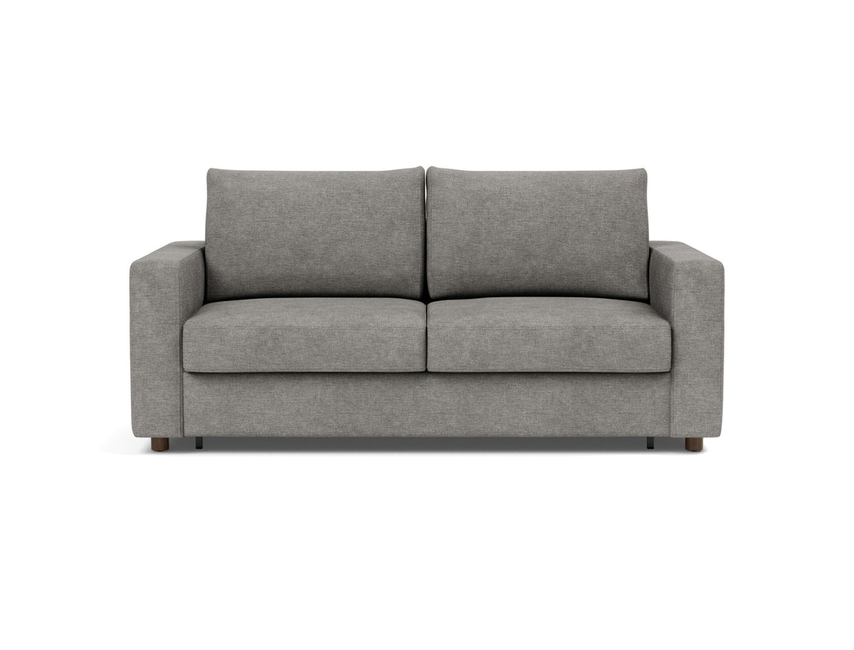 Innovation Living Neah Queen Sofa Bed with Standard Arms in Avella Warm Grey (282), front view