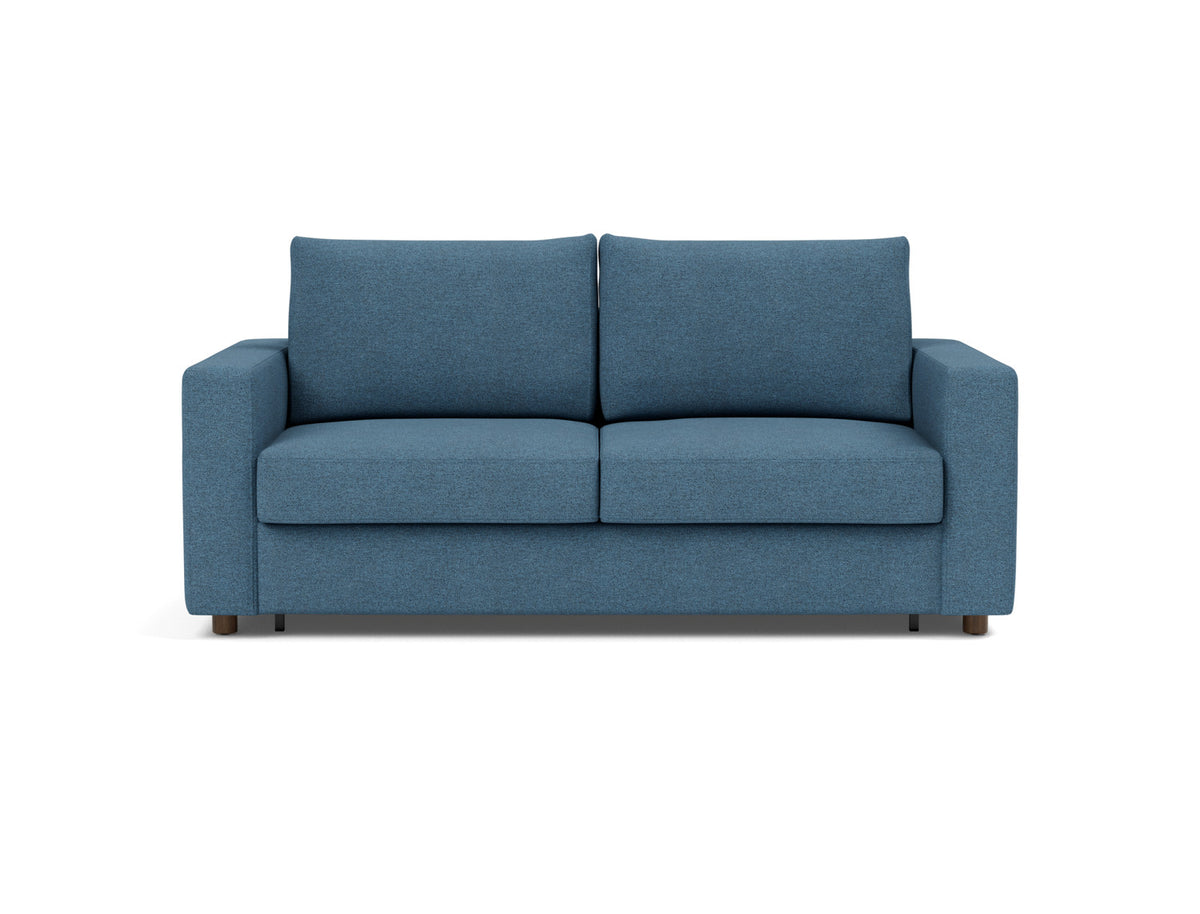 Innovation Living Neah Queen Sofa Bed with Standard Arms in Weda Blue (302), front view