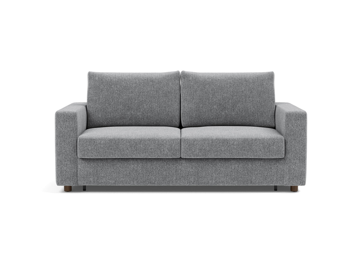 Innovation Living Neah Queen Sofa Bed with Standard Arms in Taura Slate Grey (351), front view