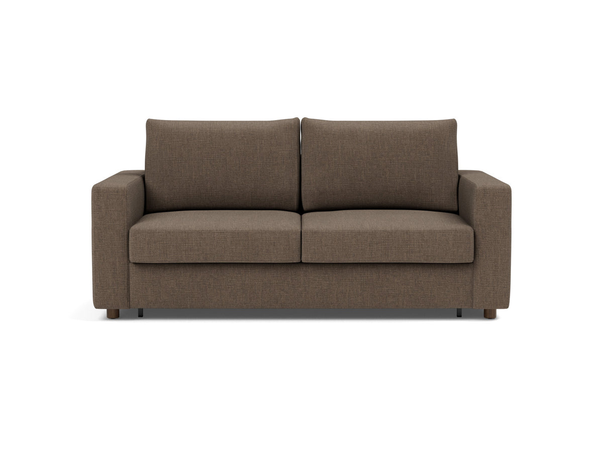 Innovation Living Neah Queen Sofa Bed with Standard Arms in Esina Cedar Brown (411), front view