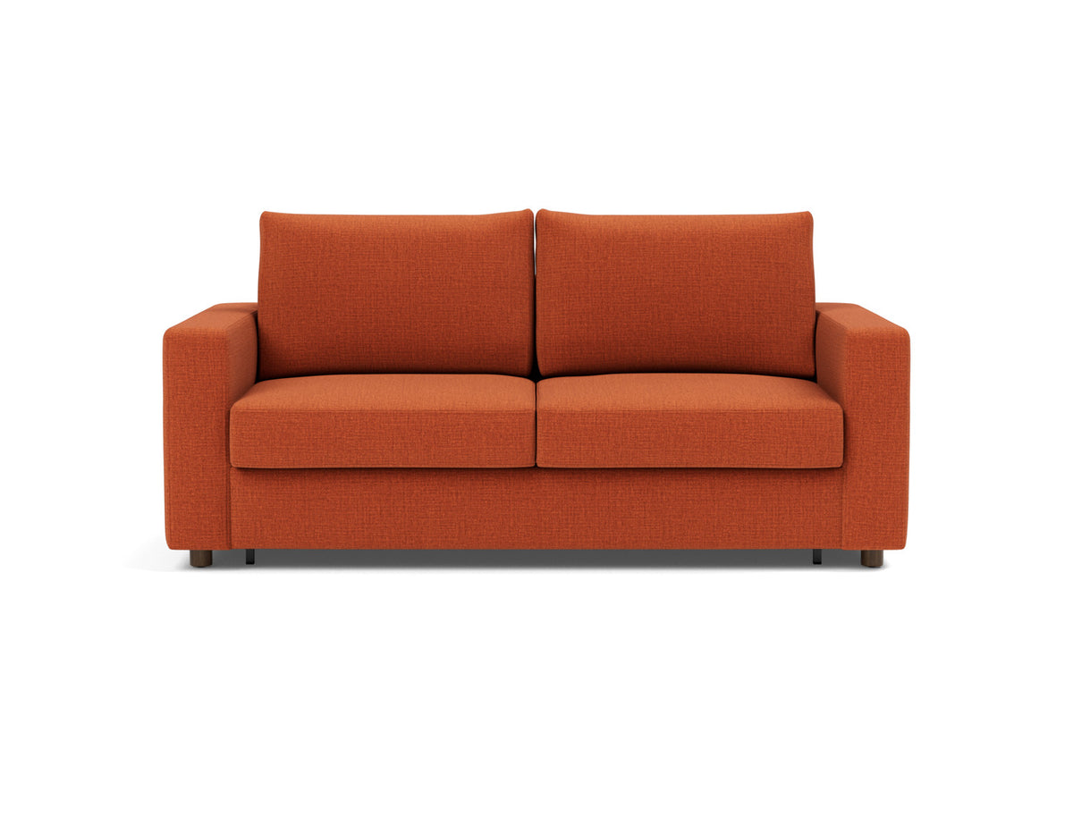 Innovation Living Neah Queen Sofa Bed with Standard Arms in Esina Rust Orange (412), front view