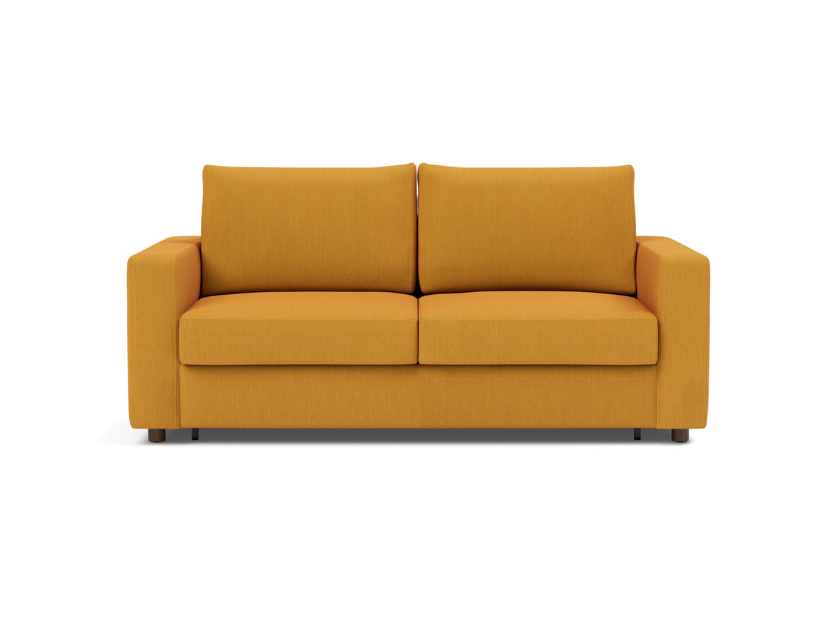 Innovation Living Neah Queen Sofa Bed with Standard Arms in Elegance Burned Curry (507), front view