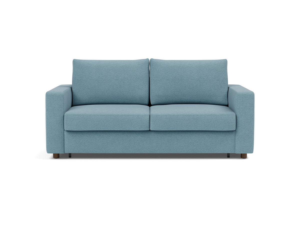 Innovation Living Neah Queen Sofa Bed with Standard Arms in Mixed Dance Light Blue (525), front view