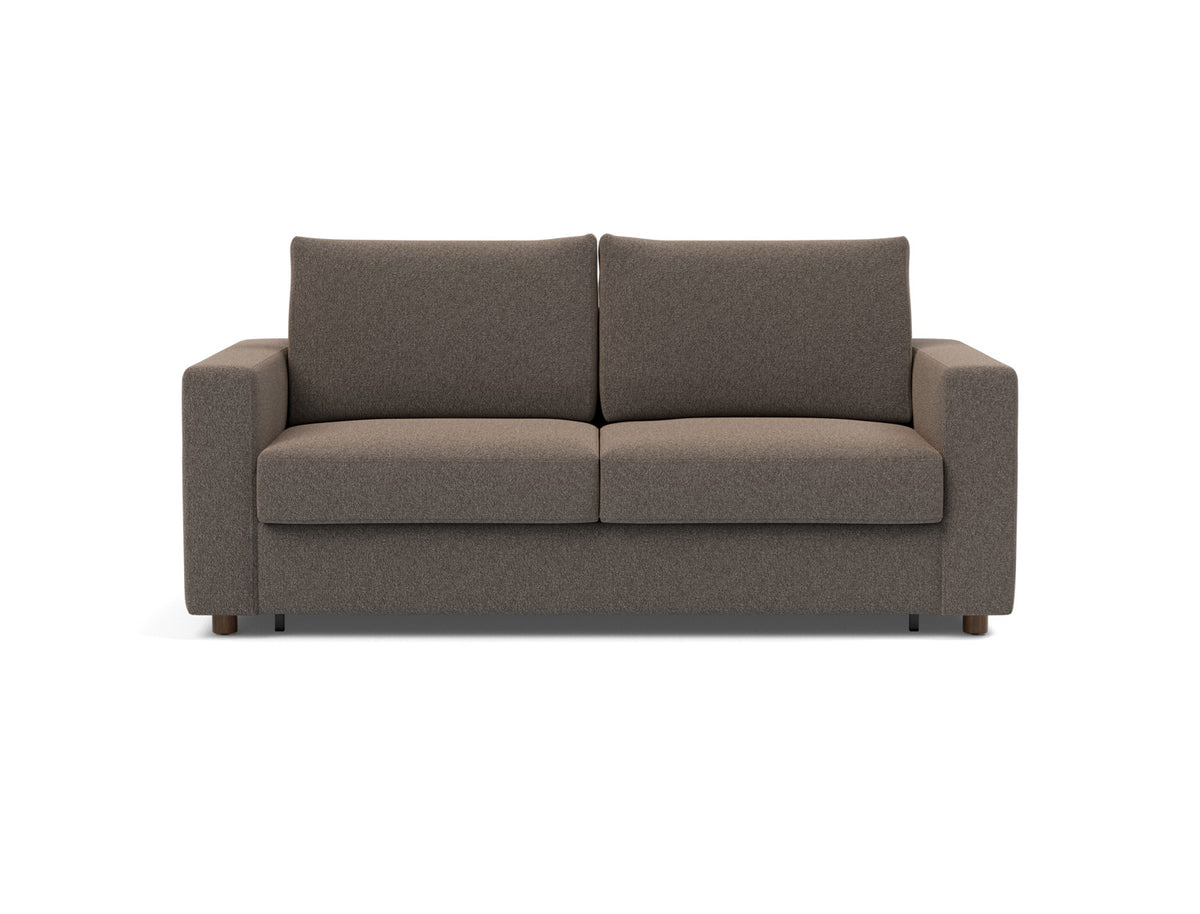 Innovation Living Neah Queen Sofa Bed with Standard Arms in Bouclé Taupe (530), front view