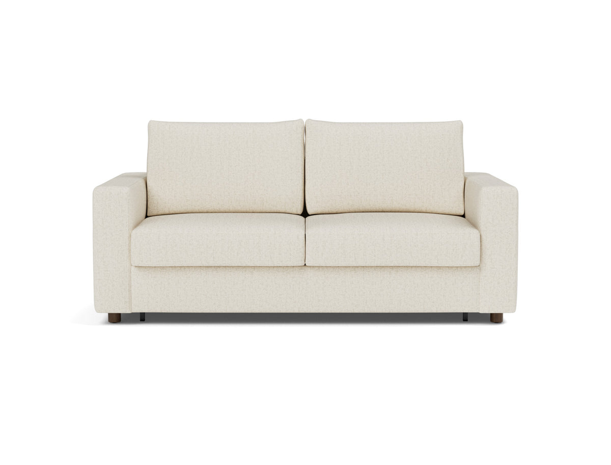 Innovation Living Neah Queen Sofa Bed with Standard Arms in Bouclé Off White (531), front view