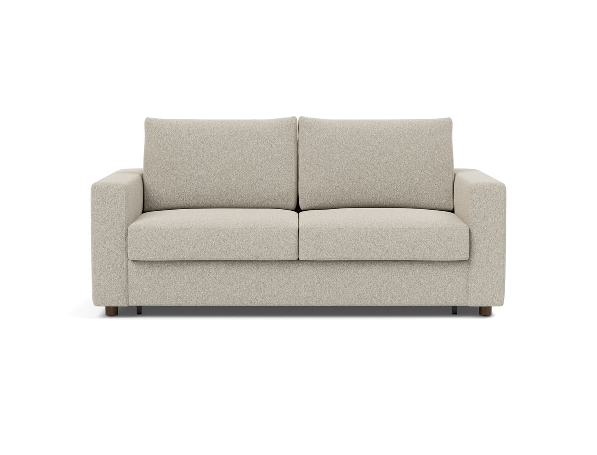 Innovation Living Neah Queen Sofa Bed with Standard Arms in Bouclé Beige (539), front view
