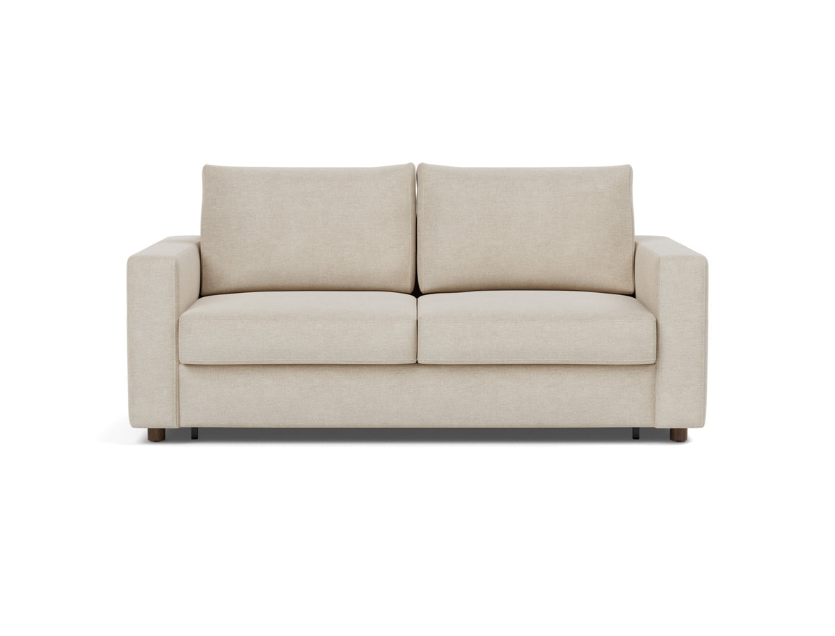 Innovation Living Neah Queen Sofa Bed with Standard Arms in Phobos Latte (586), front view