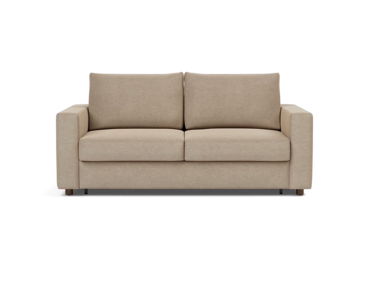 Innovation Living Neah Queen Sofa Bed with Standard Arms in Phobos Mocha (587), front view