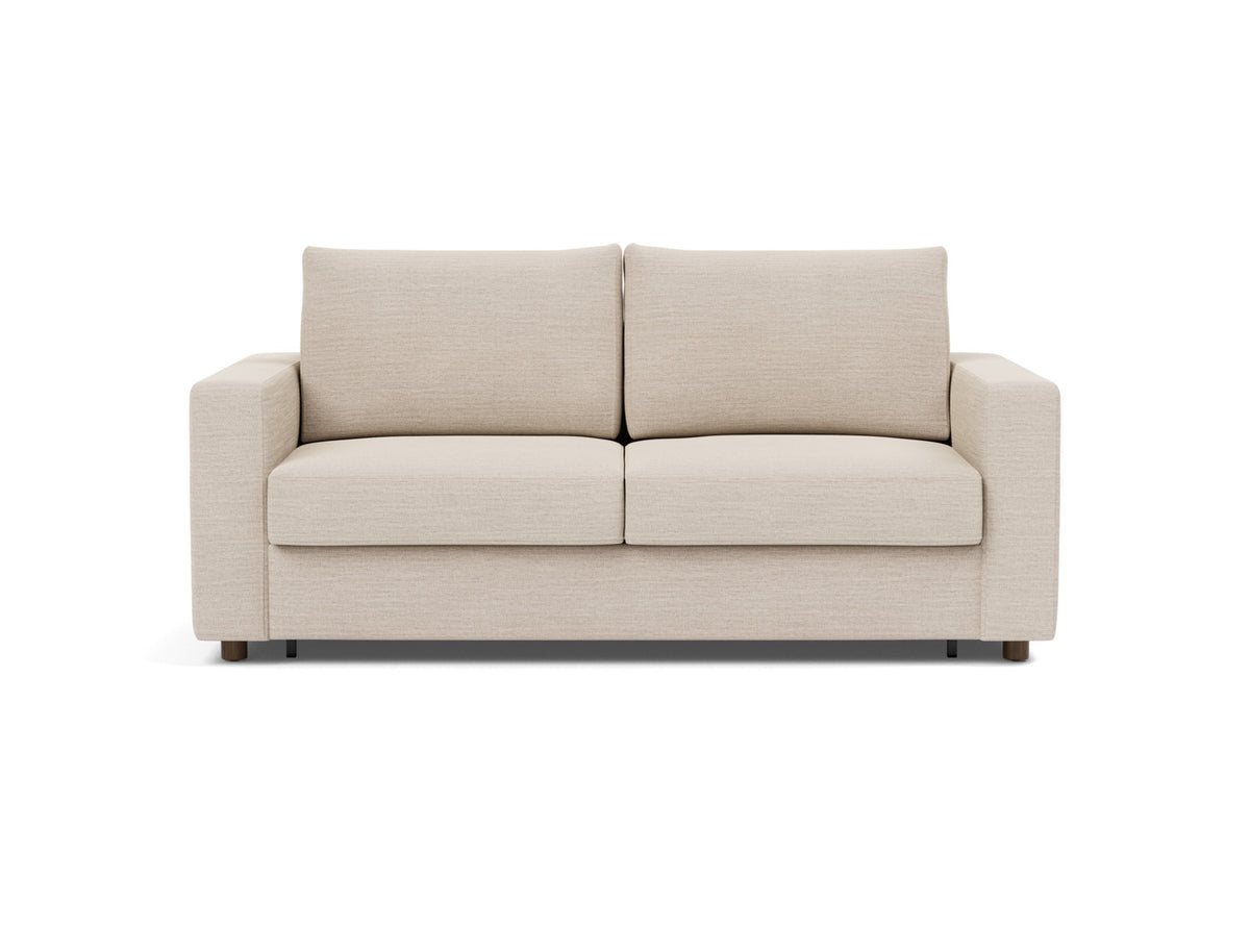 Innovation Living Neah Queen Sofa Bed with Standard Arms in Blida Sand Grey (612), front view