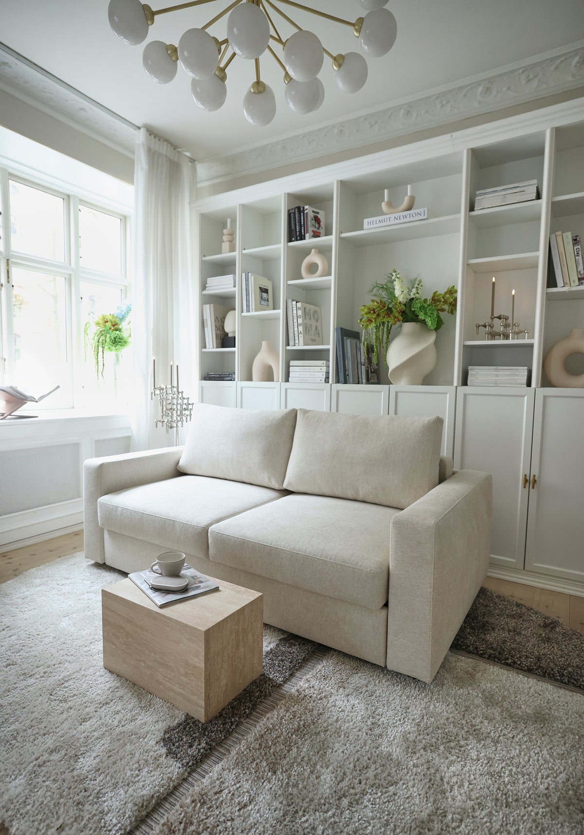 Innovation Living Neah Queen Sofa Bed with Standard Arms in a furnished room, Halifax Shell fabric – view 9