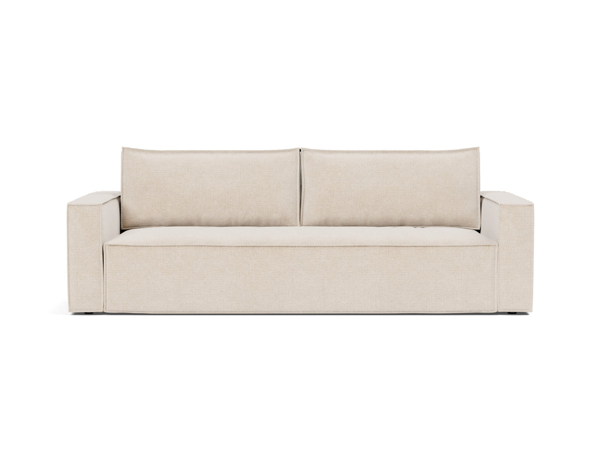 Innovation Living Newilla Full Sofa Bed with Standard Arms in Adario Basmati (255), front view