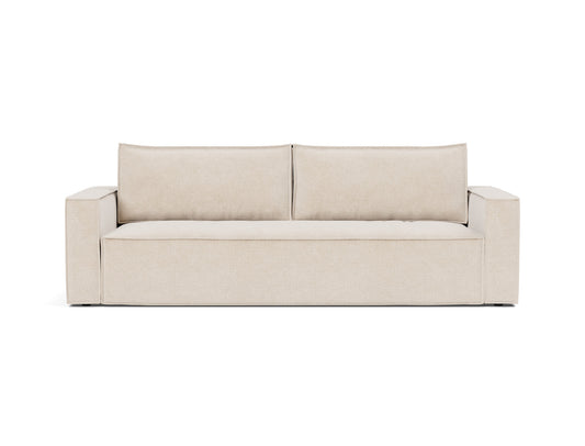 Innovation Living Newilla Full Sofa Bed with Standard Arms in Adario Basmati (255), front view