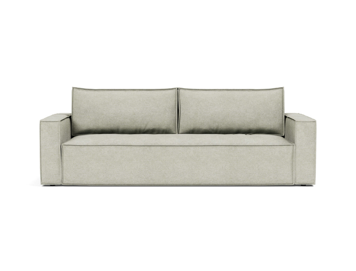 Innovation Living Newilla Full Sofa Bed with Standard Arms in Avella Sand (280), front view