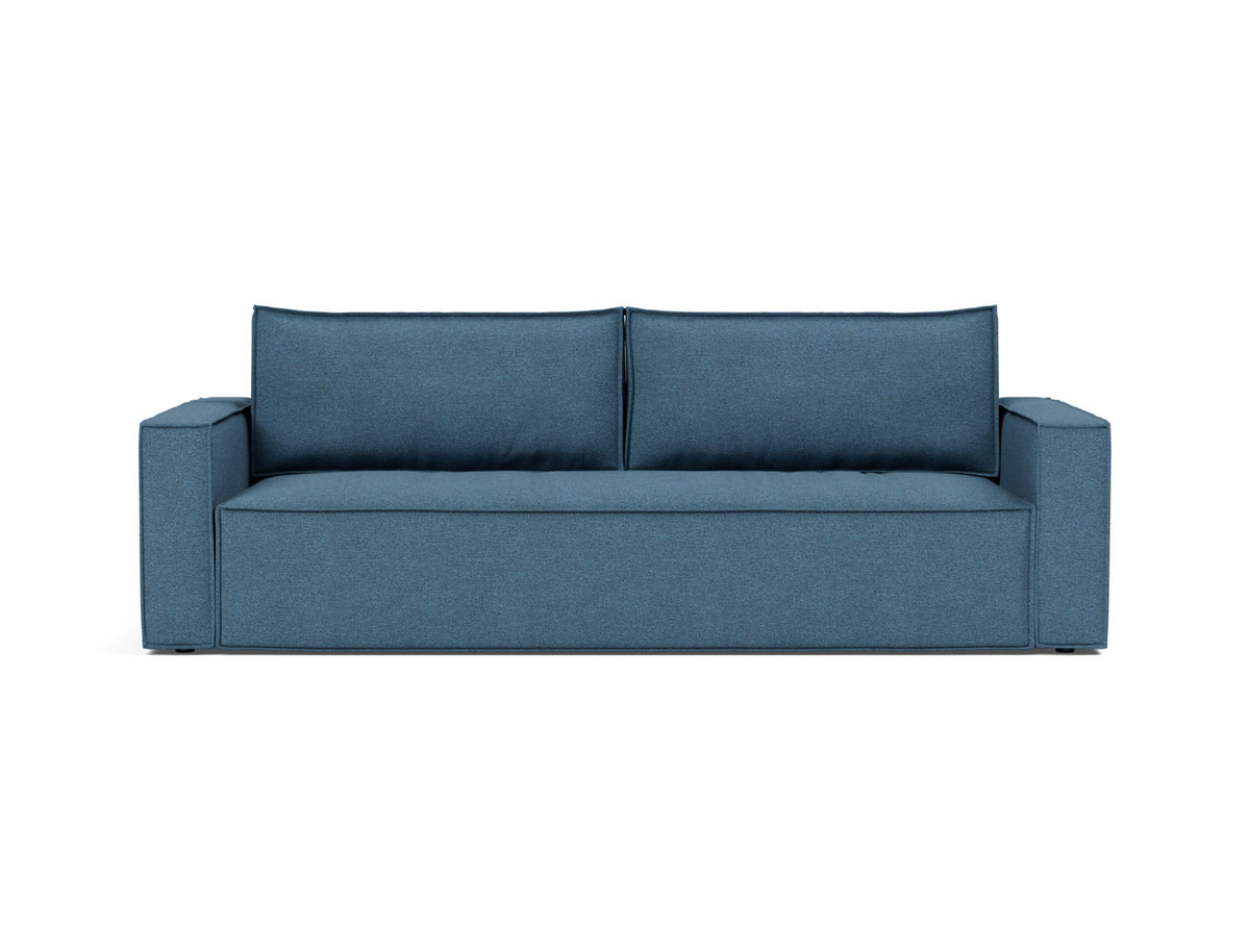 Innovation Living Newilla Full Sofa Bed with Standard Arms in Weda Blue (302), front view