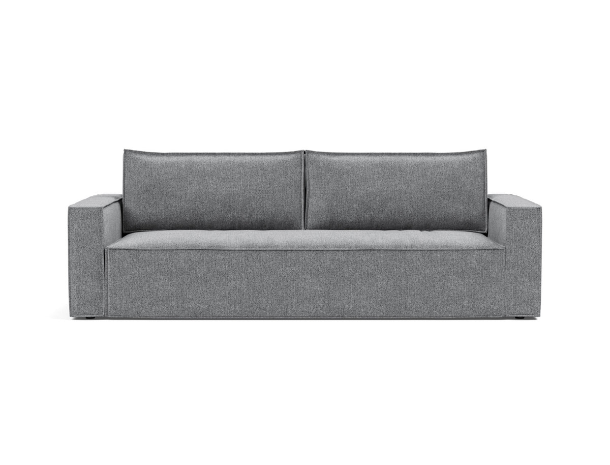 Innovation Living Newilla Full Sofa Bed with Standard Arms in Taura Slate Grey (351), front view